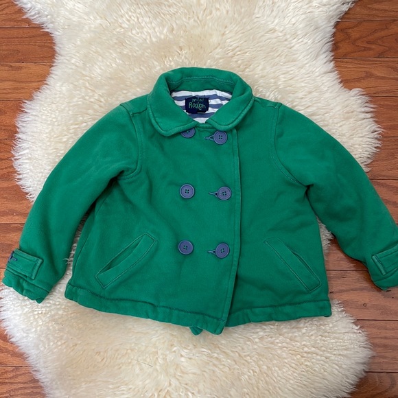 Green Double Breasted Knit Jacket/ Size 3-4 Years/ Mini Boden Jacket - Picture 1 of 7